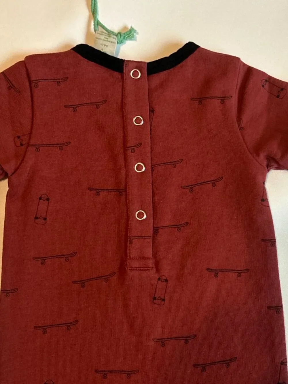 NWT Kate Quinn Little Liam Skateboard Jumpsuit 3-6M Brick Red Sweatshirt